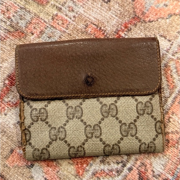 Gucci Sherry Line Vintage Wallet, Brown Leather & PVC Monogram - Picture 4 of 8